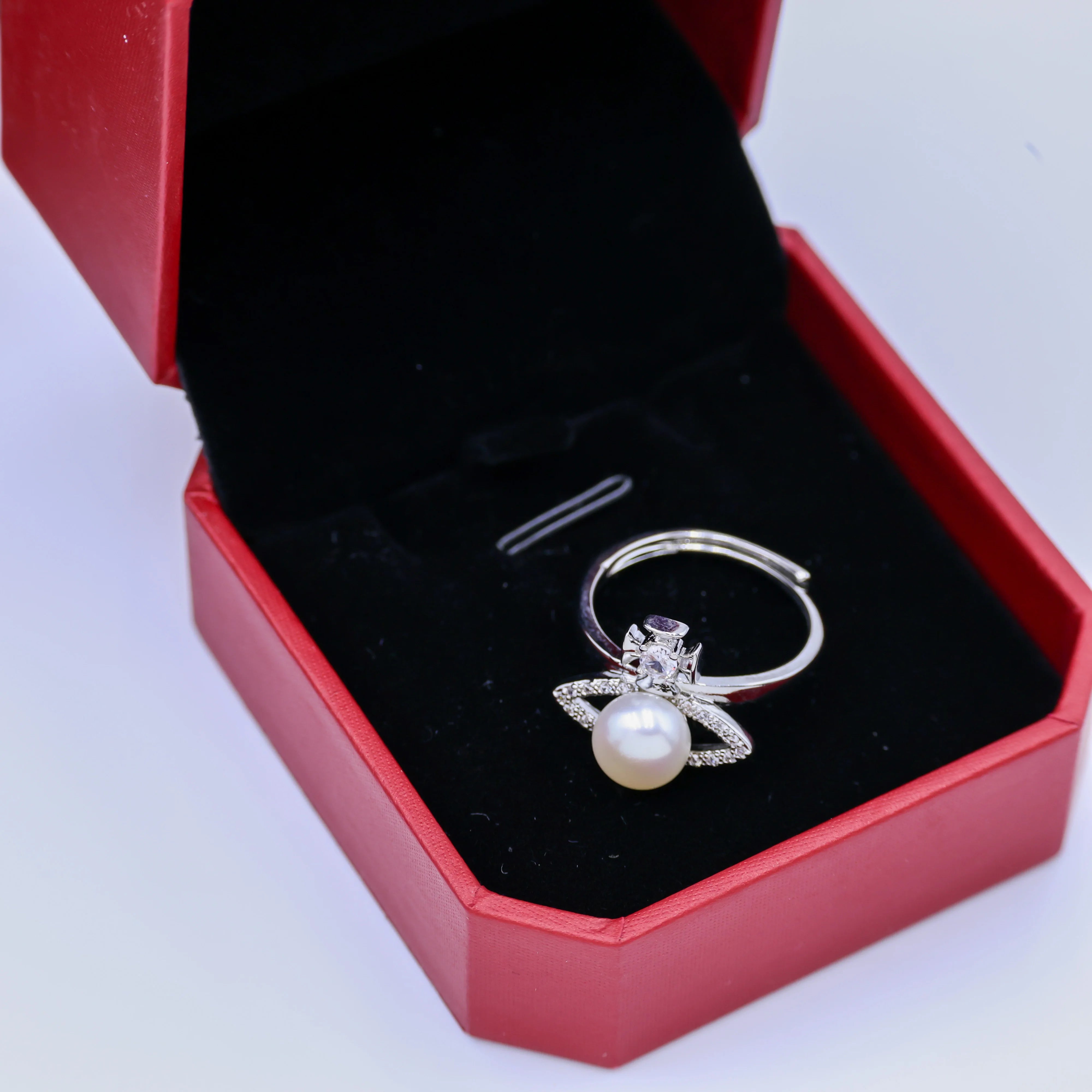 Wholesale Customization 18K platinum plated Freshwater natural Pearl Ring Gold Plated Natural Pearl Ring for Weddings