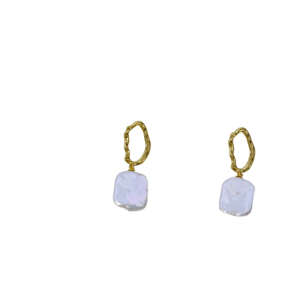 DIY Fashion Design Baroque Freshwater Pearl Drop Earrings for Women Gold Plated Trendy Fashion Jewelry Perfect Gift Idea