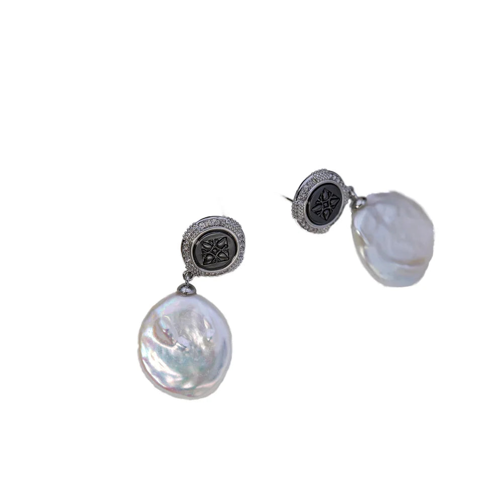 Natural Water Pearl Earrings Unisex Trendy Retro Drop Pendant 14k Gold Electroplating Star Awn Fashion Diamond Silver DIY