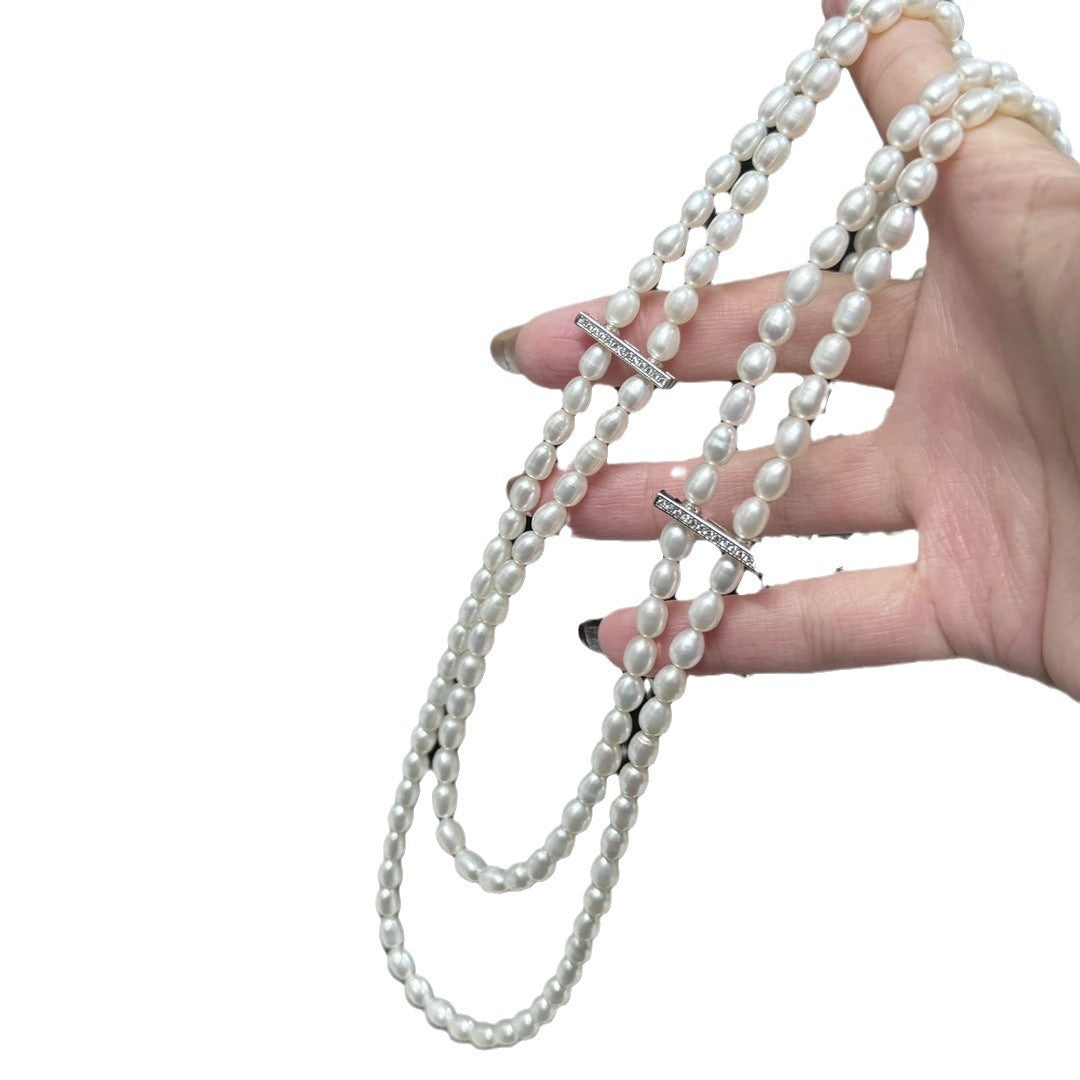 "Freshwater Pearl Necklace | Long-Length Simple Fashion for Women"