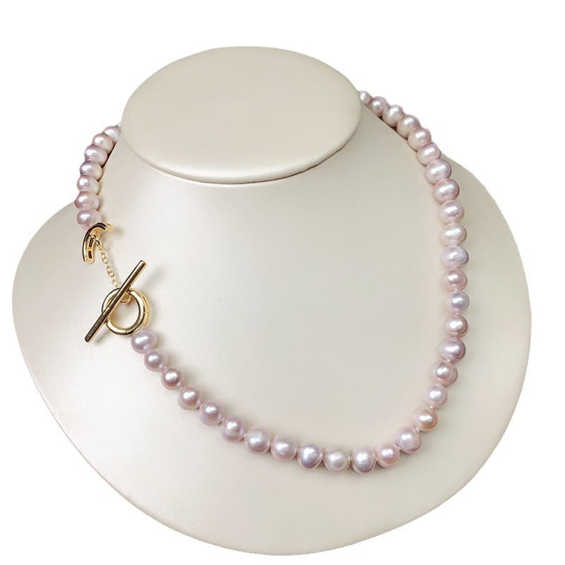 Natural non-nuclear freshwater pearl necklace is fashionable and versatile