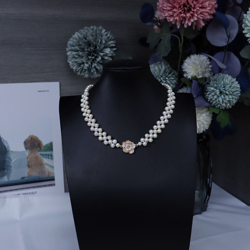 "Natural Pearl Necklace | Minimalist Design Collarbone Chain"
