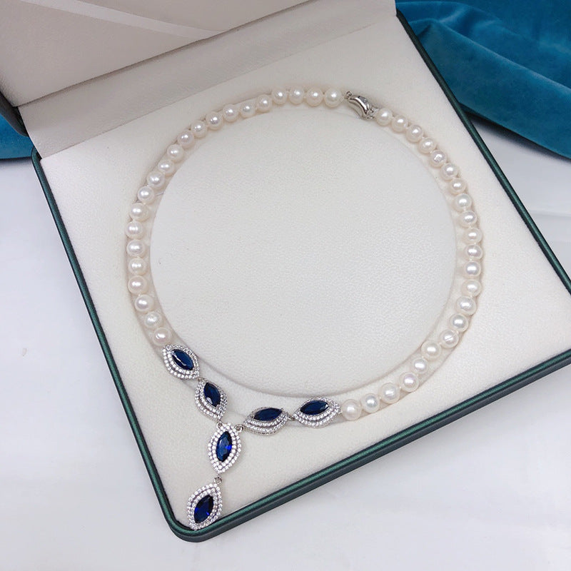 Natural Freshwater Pearl Necklace for Women, Fashionable Versatile Jewelry, Luxury Design Bridal Choker