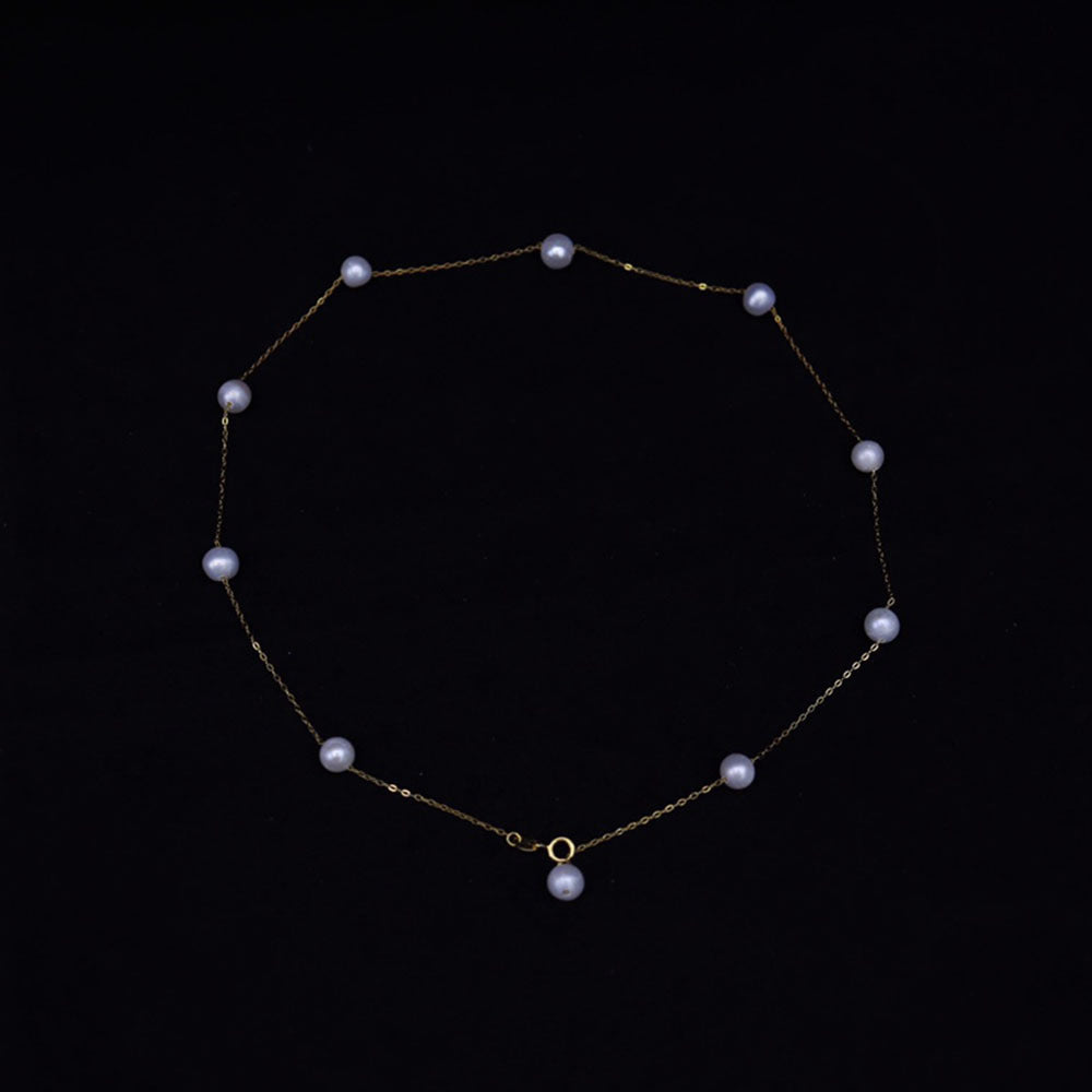 Gypsophila freshwater pearl necklace s925 6-7mm