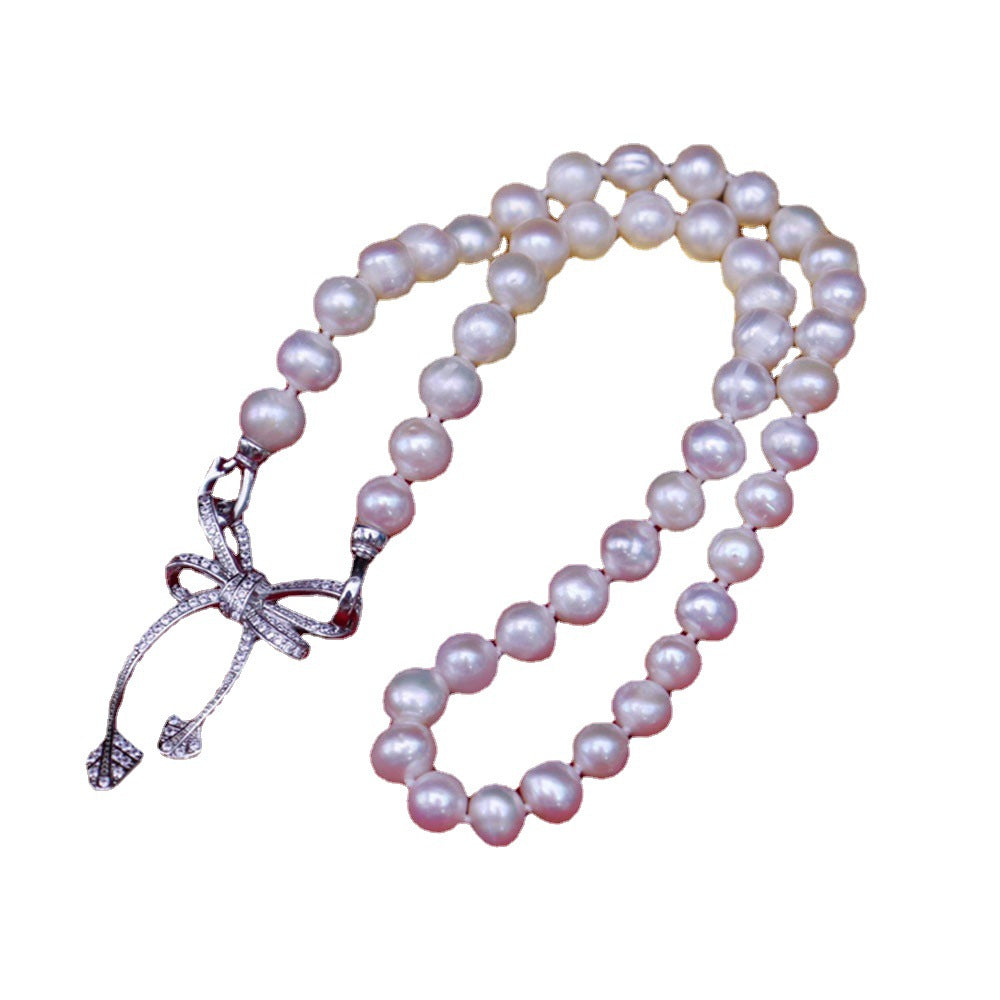 "Freshwater Pearl Necklace | Bow Design Elegant Choker for Women"