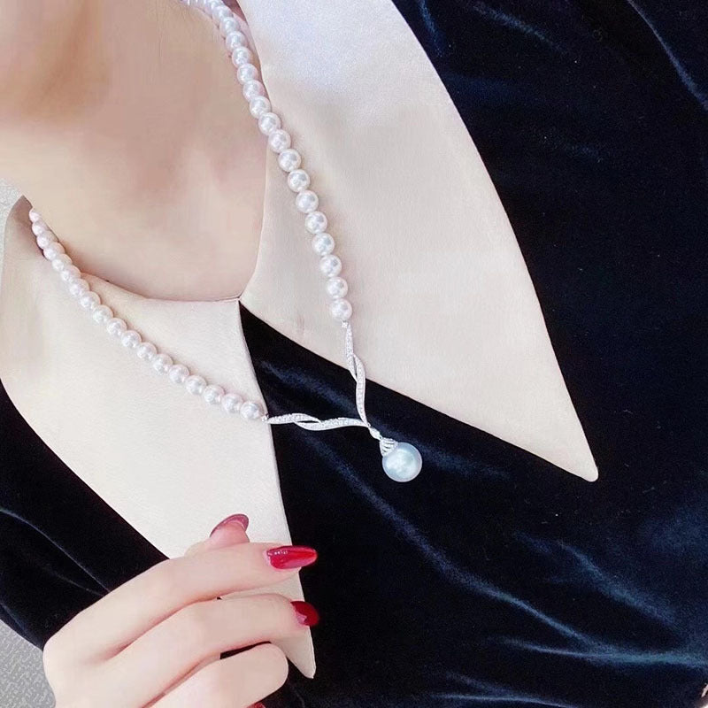 Natural White Freshwater Pearl Necklace for Women, 8-9mm, Elegant and Stylish Design