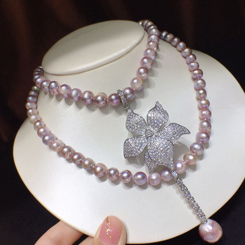 Vintage Pearl Necklace for Women - Natural Freshwater, Elegant & Versatile Design