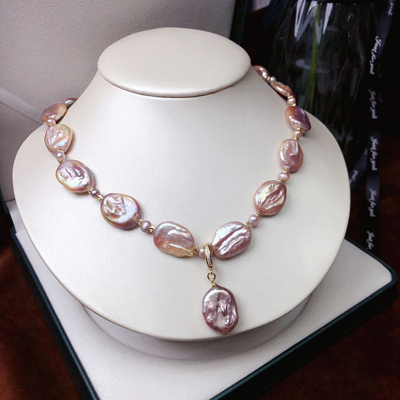 Natural Baroque Freshwater Pearl Sweater Necklace