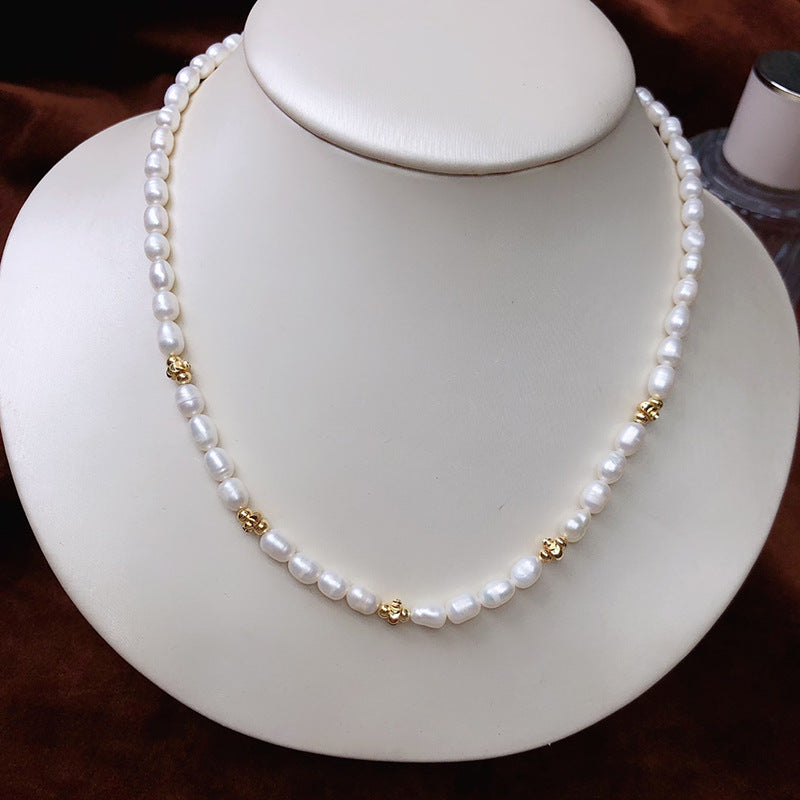Natural pearl necklace high-end light luxury niche necklace clavicle chain