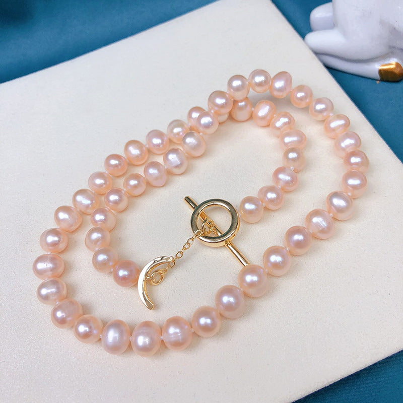 Natural non-nuclear freshwater pearl necklace is fashionable and versatile