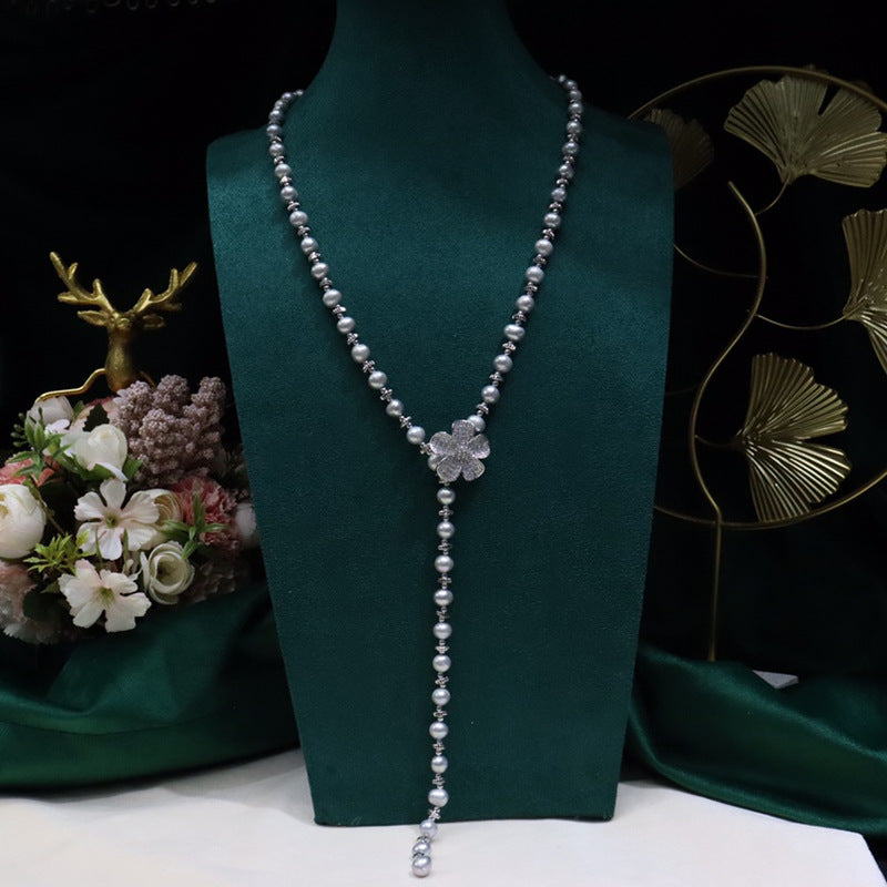 "Freshwater Pearl Necklace | Long-Length Simple Fashion for Women"
