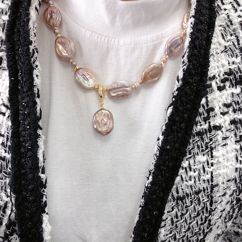 Natural Baroque Freshwater Pearl Sweater Necklace