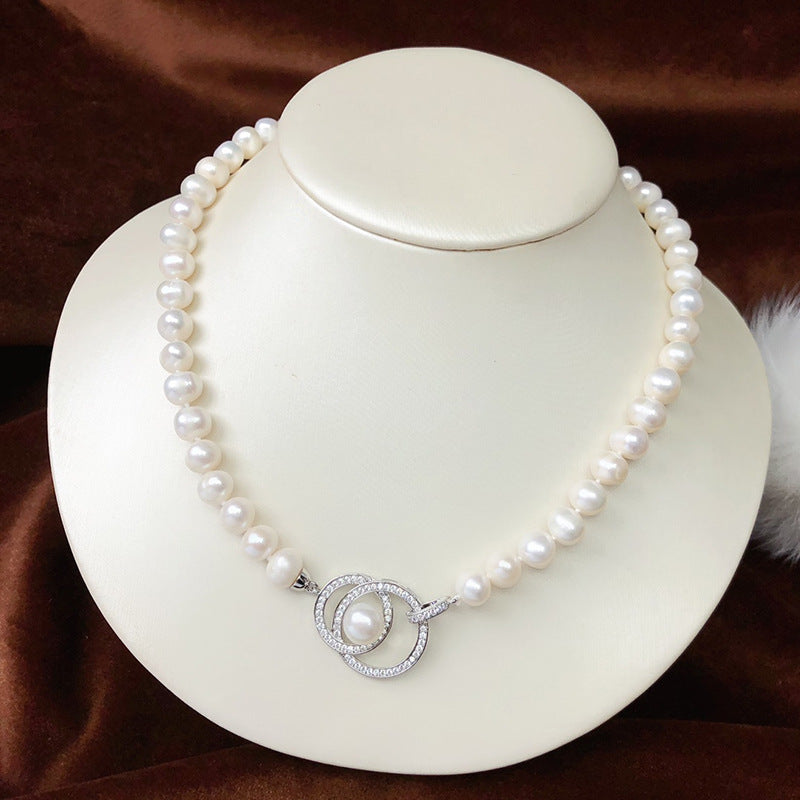 "Freshwater Pearl Necklace | High-End Simple Short Choker for Women"