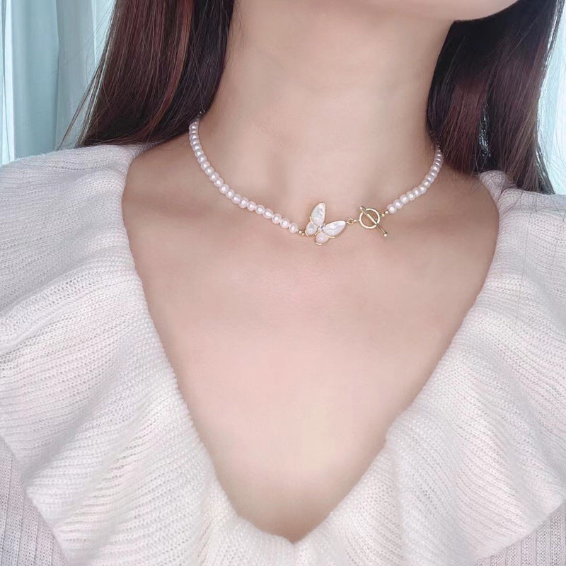 Natural Pearl Butterfly Necklace