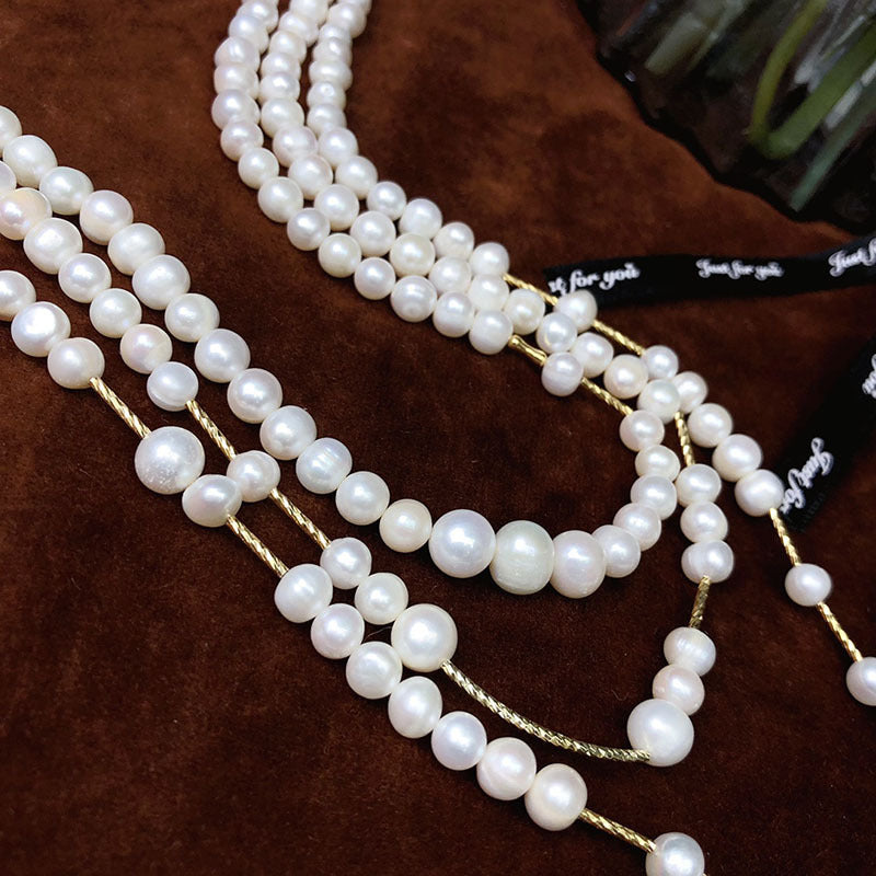 French Vintage Natural Freshwater Pearl Necklace