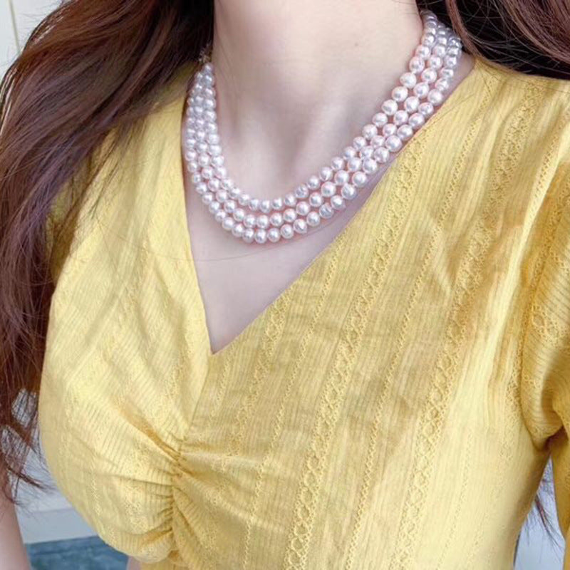Vintage Freshwater Pearl Geometric Necklace Wholesale