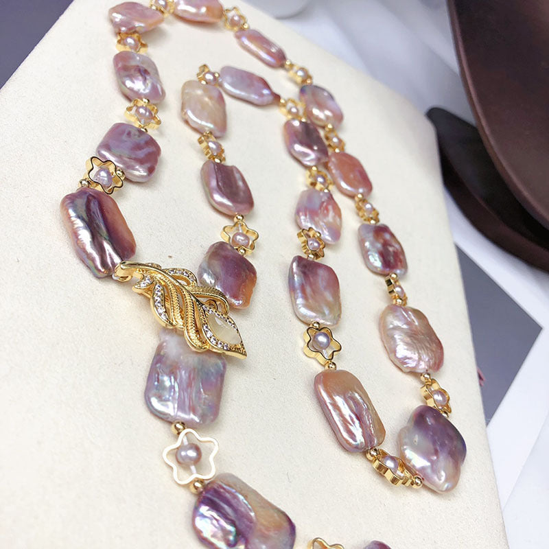 "Freshwater Pearl Necklace | Long-Length Simple Fashion for Women"