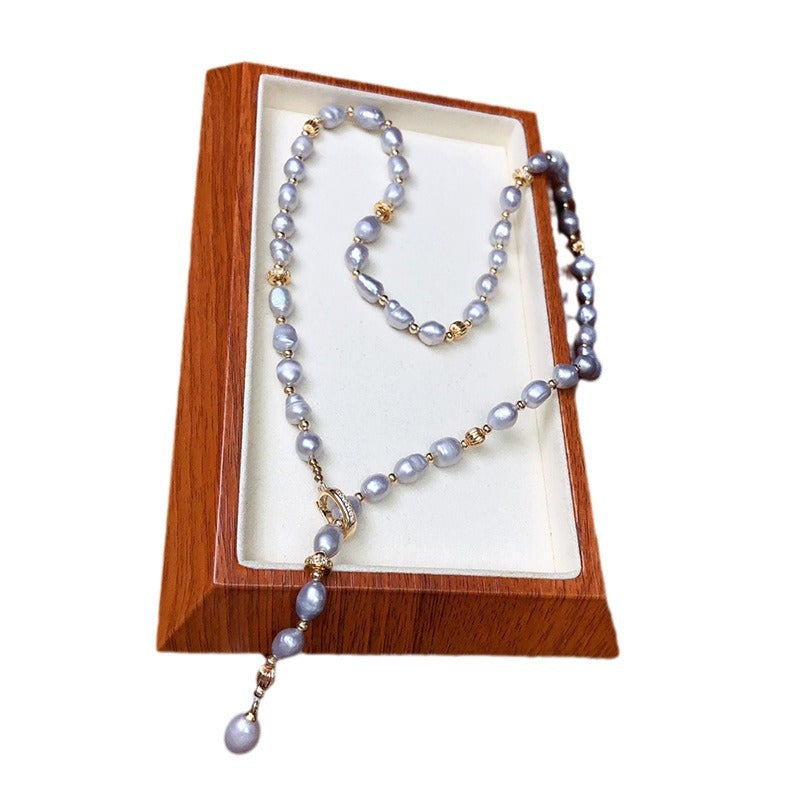 "Freshwater Pearl Necklace | Long-Length Simple Fashion for Women"