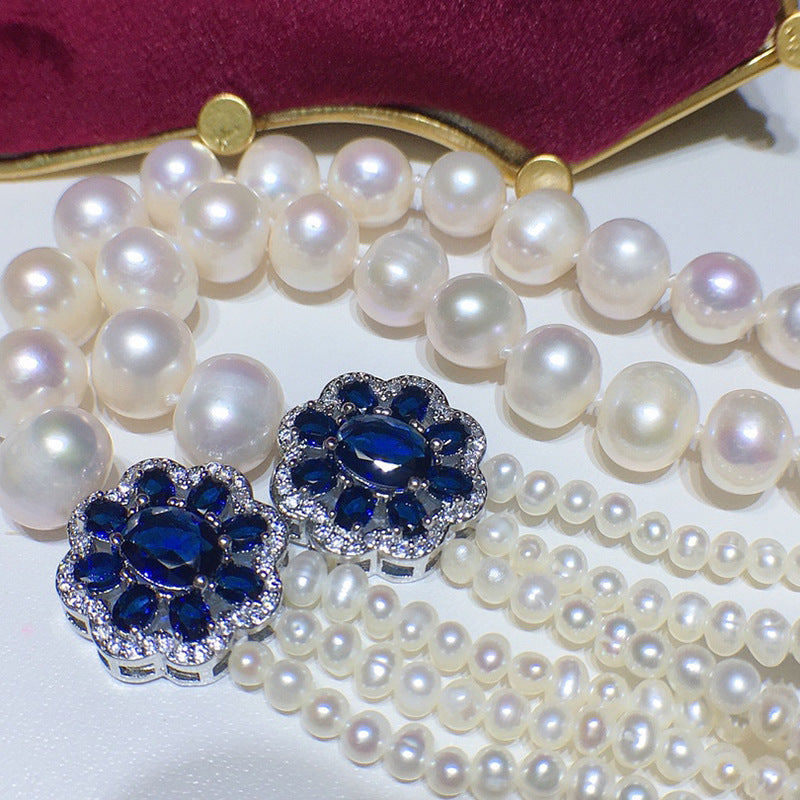Natural freshwater pearl necklace women's light luxury chain fashion jewelry niche design elegant wind pearl neck chain