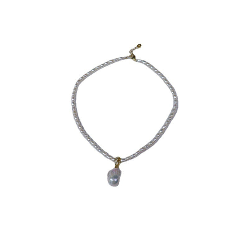 Natural seedless freshwater pearl necklace original design handmade beads