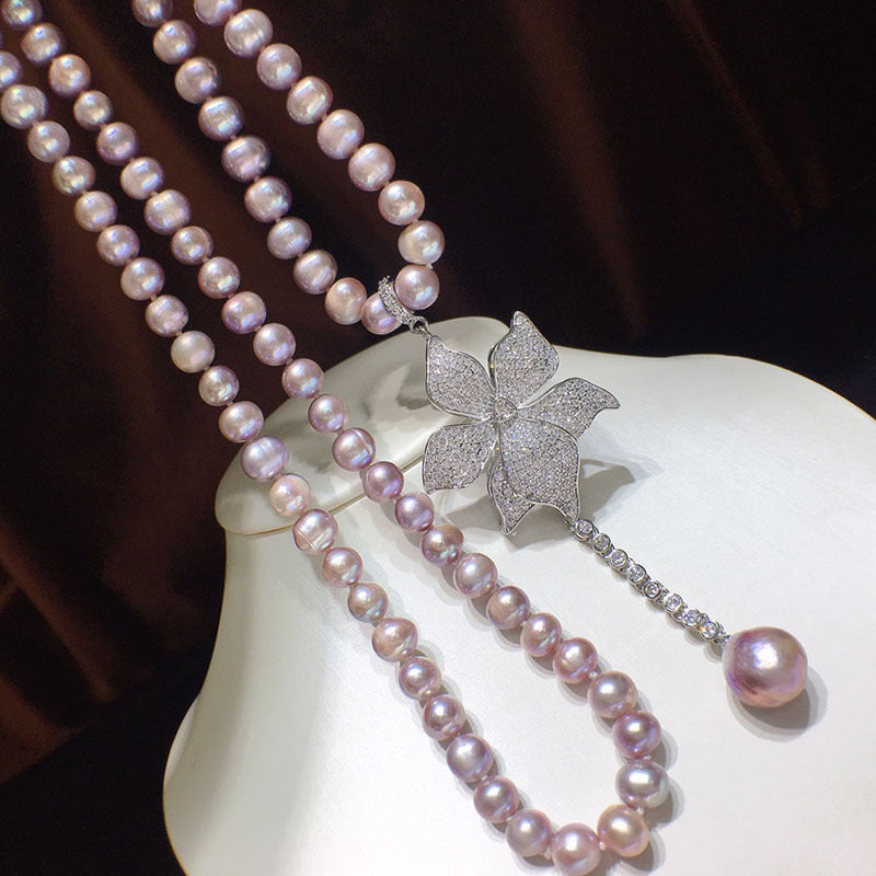Vintage Pearl Necklace for Women - Natural Freshwater, Elegant & Versatile Design