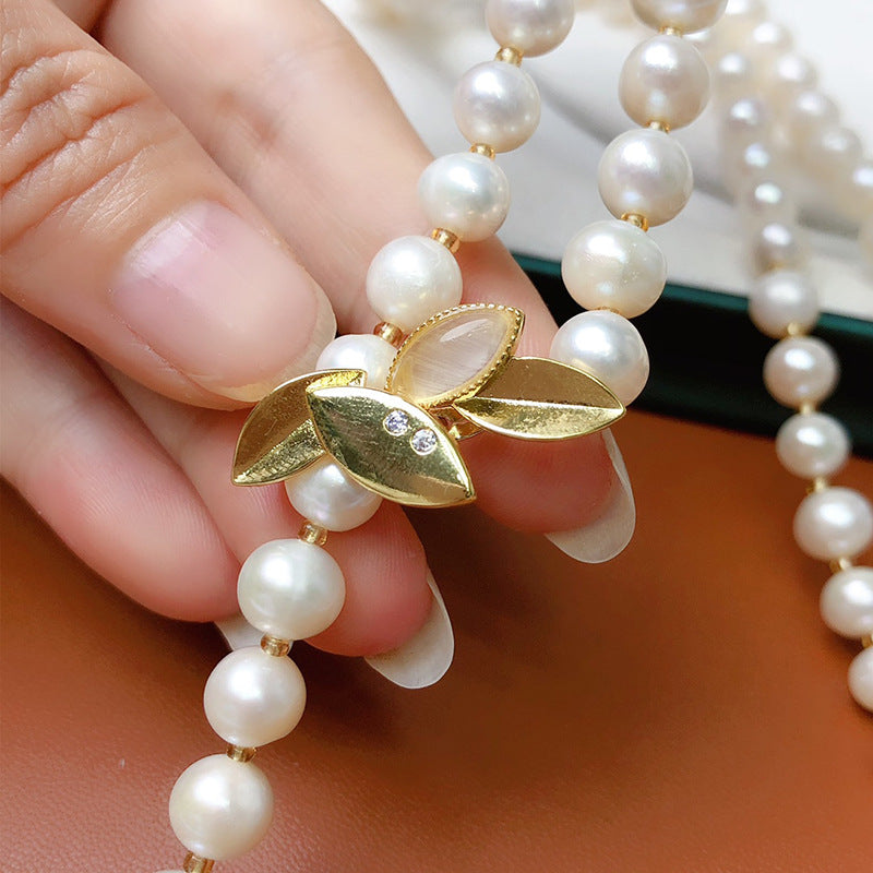 "Freshwater Pearl Necklace | Long-Length Simple Fashion for Women"