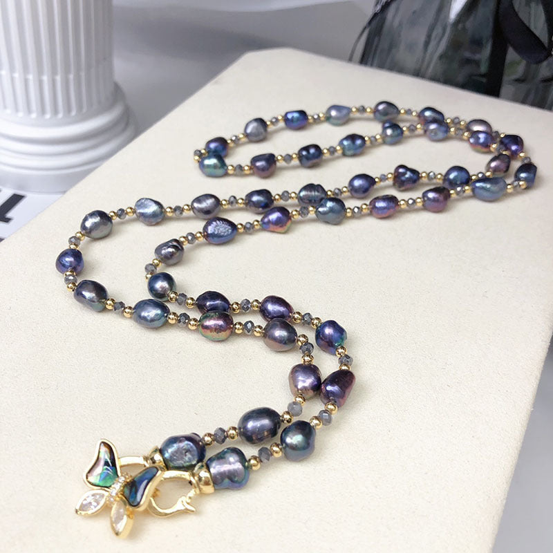 "Freshwater Pearl Necklace | Long-Length Simple Fashion for Women"