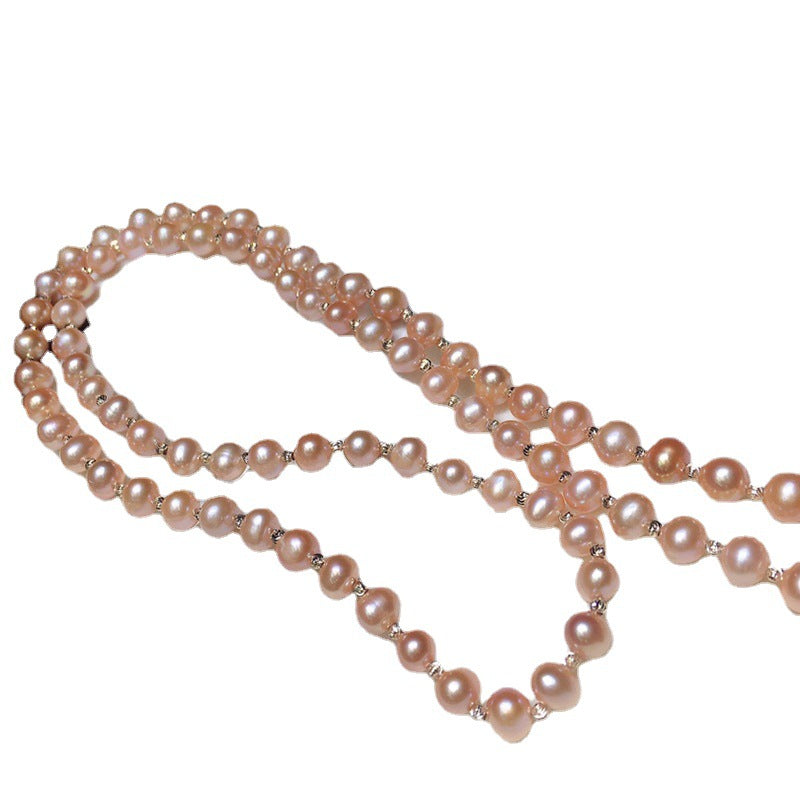 "Freshwater Pearl Necklace | Long-Length Simple Fashion for Women"