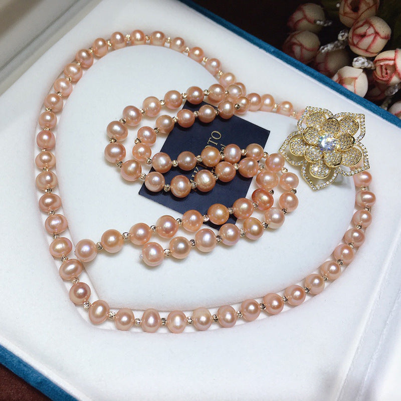 "Freshwater Pearl Necklace | Long-Length Simple Fashion for Women"