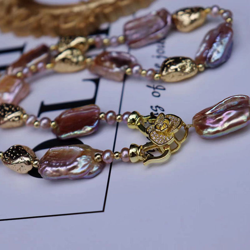 Vintage Shaped Baroque Camellia Necklace