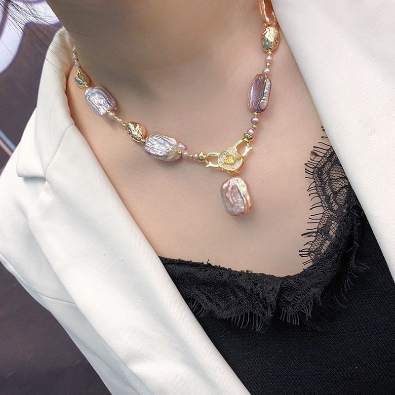 Vintage Shaped Baroque Camellia Necklace