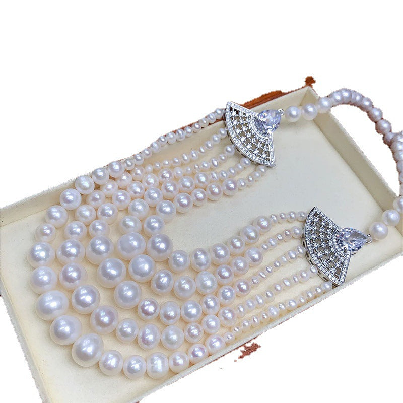 "Vintage Freshwater Pearl Necklace | French Light Luxury Evening Choker"