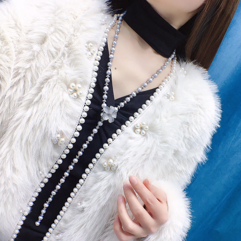 "Freshwater Pearl Necklace | Long-Length Simple Fashion for Women"