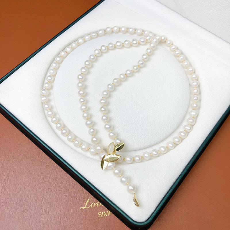 "Freshwater Pearl Necklace | Long-Length Simple Fashion for Women"
