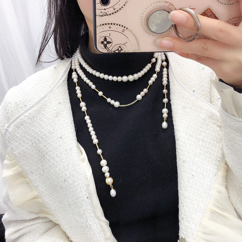 French Vintage Natural Freshwater Pearl Necklace
