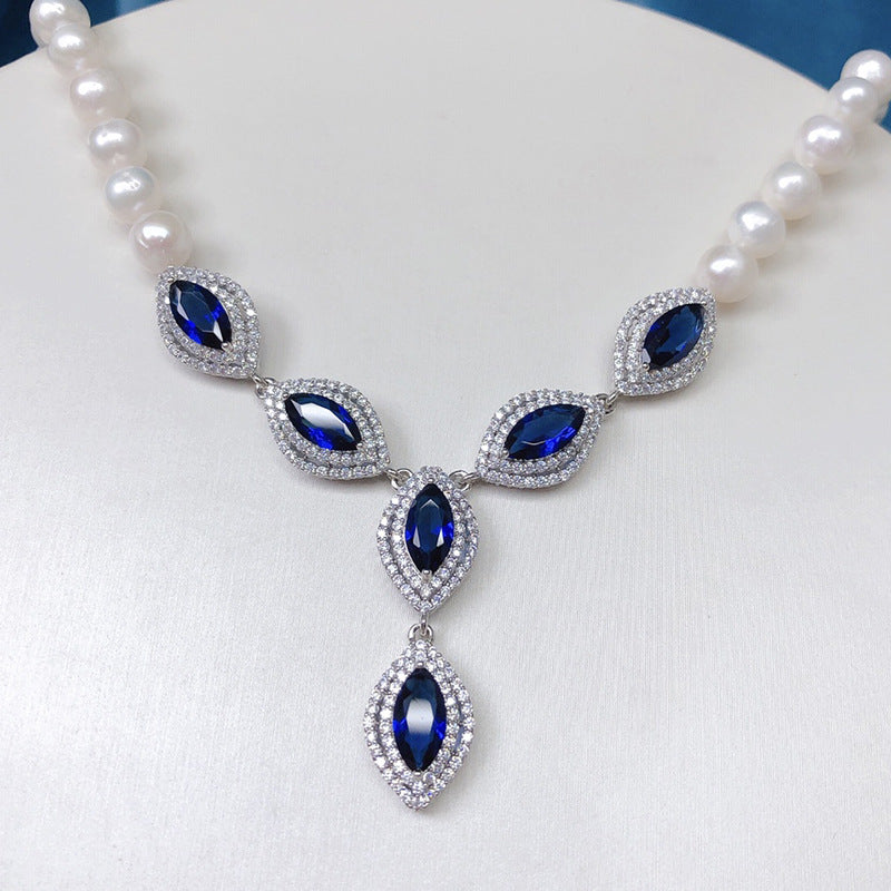 Natural Freshwater Pearl Necklace for Women, Fashionable Versatile Jewelry, Luxury Design Bridal Choker