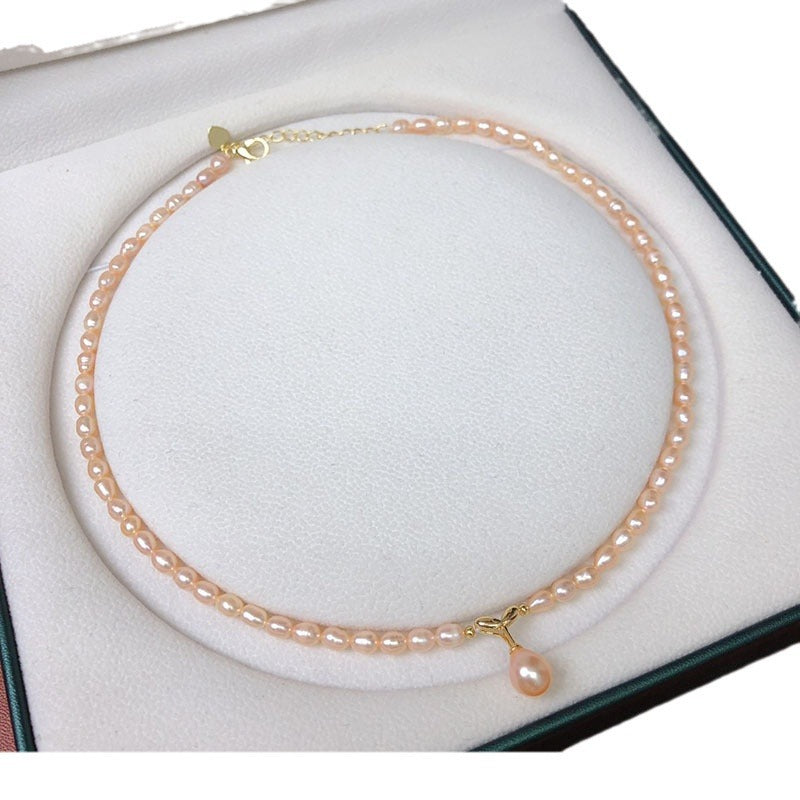 Natural freshwater pearl necklace retro light luxury fashion niche high-end pearl necklace