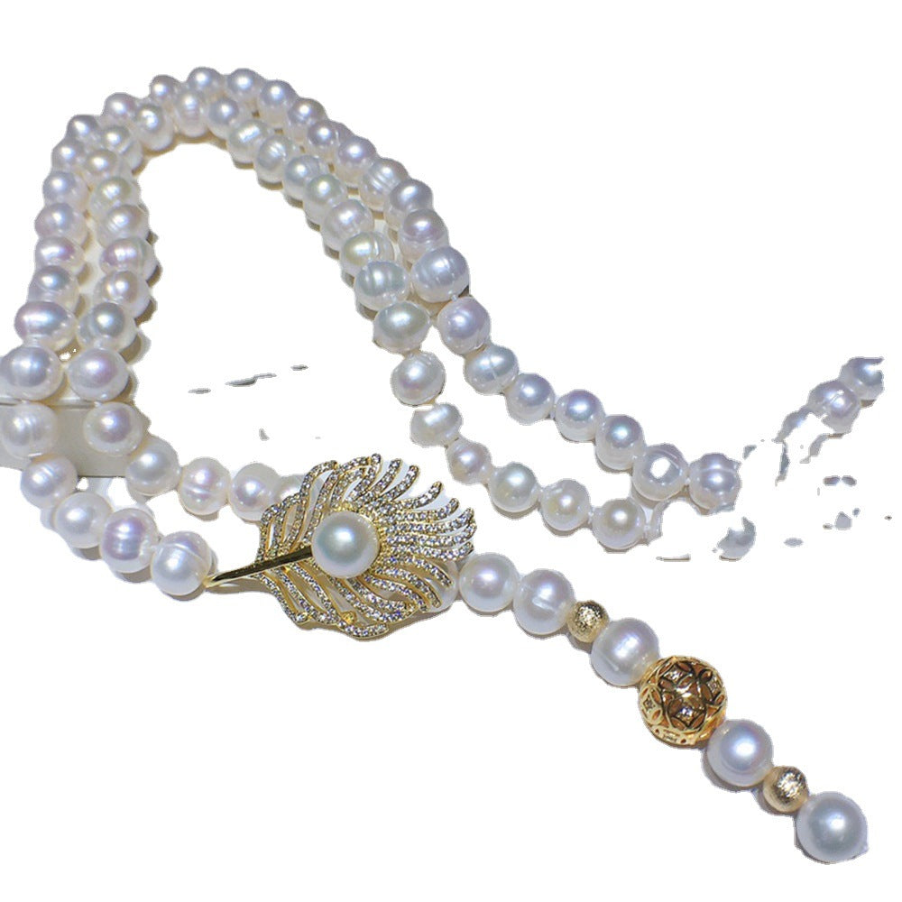 Wholesale Natural Freshwater Pearl Necklace for Women - White Versatile Minimalist Jewelry, Pearl Pendant Chain for Live Streaming Supply