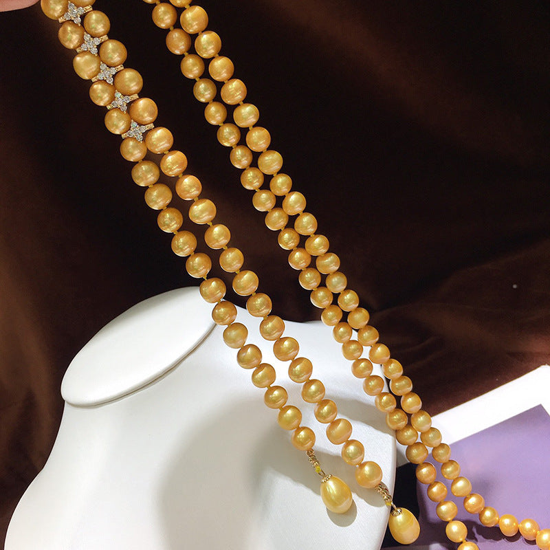 "Freshwater Pearl Necklace | Long-Length Simple Fashion for Women"