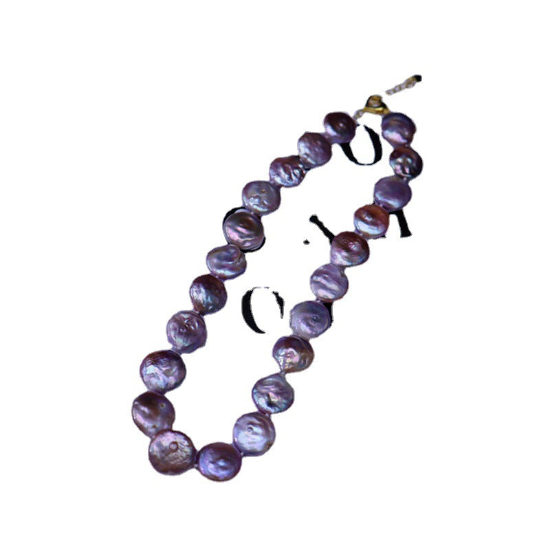 Freshwater Baroque Pearl Necklace Purple Fashion Simple Wholesale
