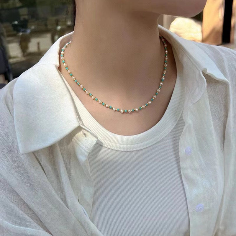 Natural freshwater pearl necklace versatile high-end new Chinese style