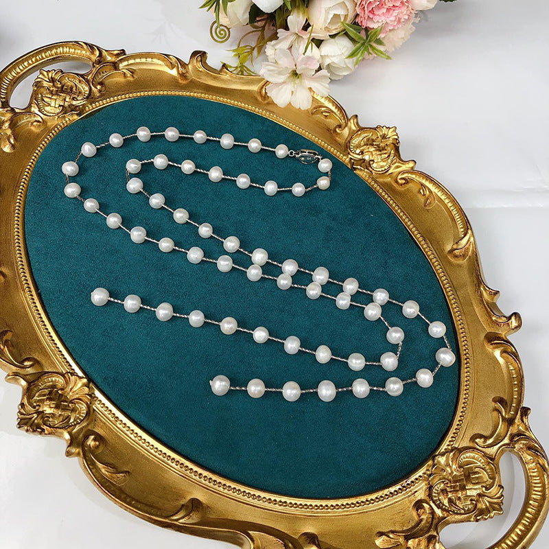 "Freshwater Pearl Necklace | Long-Length Simple Fashion for Women"