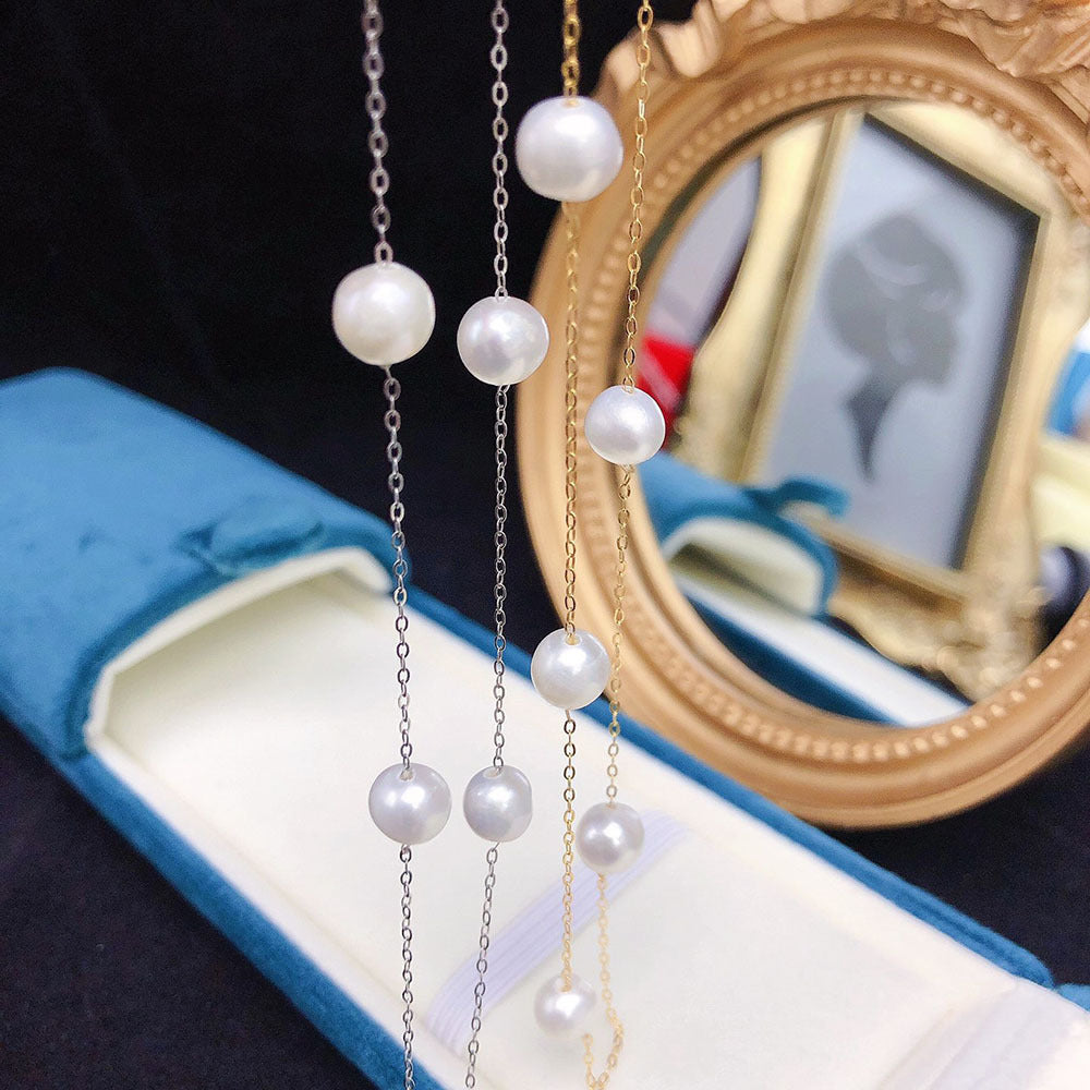 Gypsophila freshwater pearl necklace s925 6-7mm