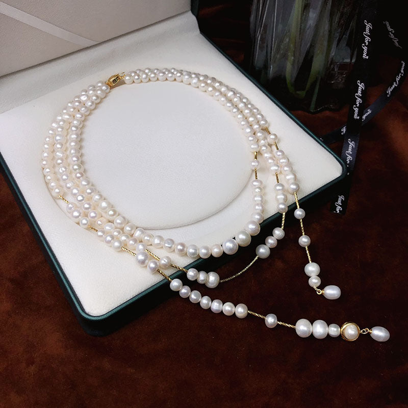 French Vintage Natural Freshwater Pearl Necklace