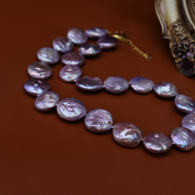 Freshwater Baroque Pearl Necklace Purple Fashion Simple Wholesale