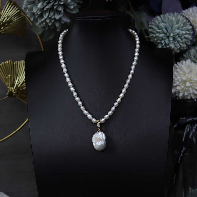 Natural seedless freshwater pearl necklace original design handmade beads