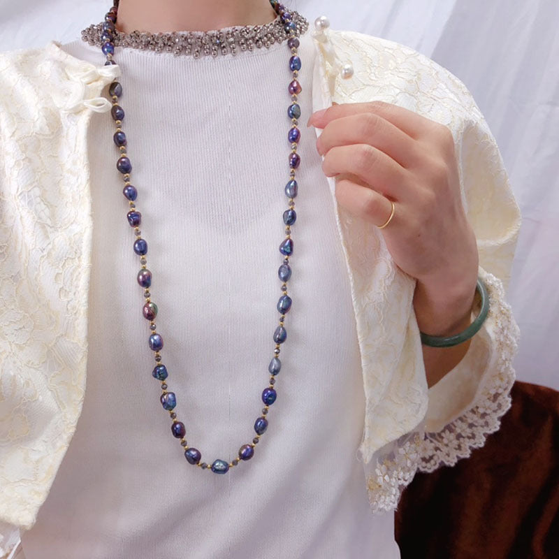 "Freshwater Pearl Necklace | Long-Length Simple Fashion for Women"
