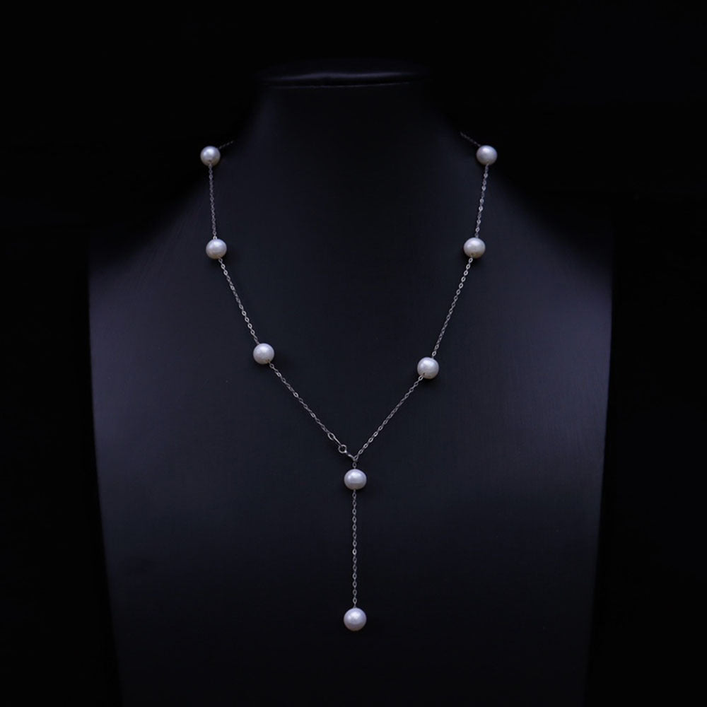 Gypsophila freshwater pearl necklace s925 6-7mm
