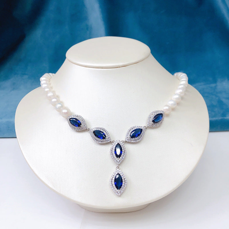 Natural Freshwater Pearl Necklace for Women, Fashionable Versatile Jewelry, Luxury Design Bridal Choker