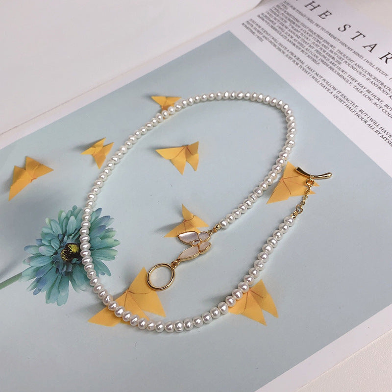 Natural Pearl Butterfly Necklace